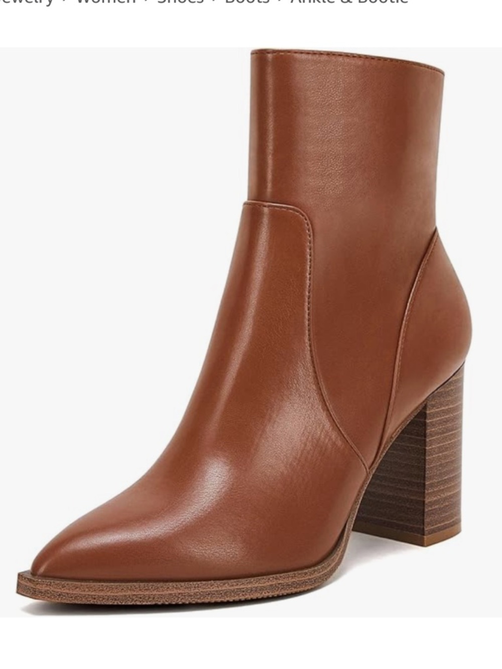 Women's Tan Leather Ankle Booties